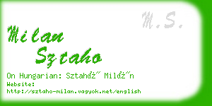 milan sztaho business card